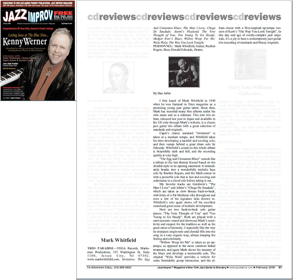 Mark Whitfield CD Review by Dan Adler